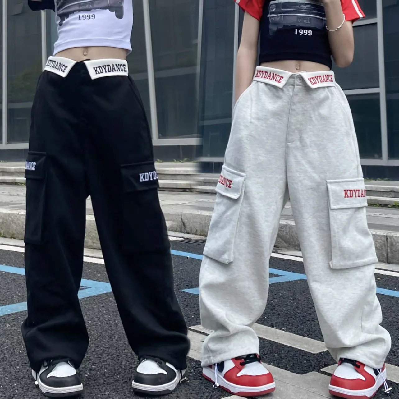 【120-170】ヒップホップ ダンス ポケット カッコイイ 夏 子供服 キッズ ジュニア 女の子 ボトムス ワイドパンツ